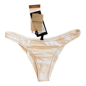 Vix Firenze Basic Cheeky Bikini Bottom in White with Contrast Trim NWT